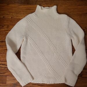 Ann Taylor Cream Turtleneck Sweater